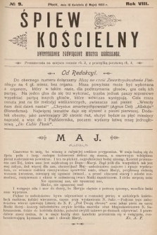 Śpiew Kościelny : dwutygodnik poświęcony muzyce kościelnej. 1903, nr 9