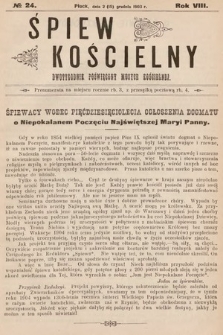 Śpiew Kościelny : dwutygodnik poświęcony muzyce kościelnej. 1903, nr 24