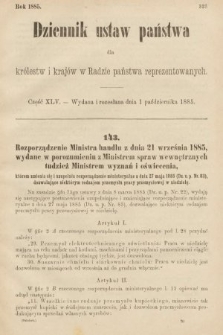 Dziennik Ustaw Państwa dla Królestw i Krajów w Radzie Państwa Reprezentowanych. 1885, cz. 45