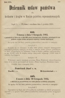 Dziennik Ustaw Państwa dla Królestw i Krajów w Radzie Państwa Reprezentowanych. 1885, cz. 50