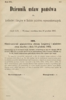 Dziennik Ustaw Państwa dla Królestw i Krajów w Radzie Państwa Reprezentowanych. 1885, cz. 53