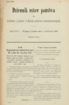 Dziennik Ustaw Państwa dla Królestw i Krajów w Radzie Państwa Reprezentowanych. 1891, cz. 44