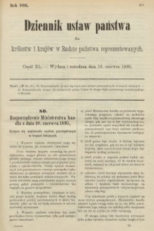 Dziennik Ustaw Państwa dla Królestw i Krajów w Radzie Państwa Reprezentowanych. 1895, cz. 40