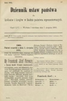 Dziennik Ustaw Państwa dla Królestw i Krajów w Radzie Państwa Reprezentowanych. 1895, cz. 56