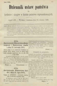 Dziennik Ustaw Państwa dla Królestw i Krajów w Radzie Państwa Reprezentowanych. 1895, cz. 61