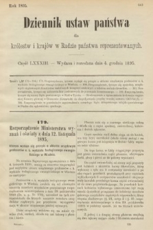 Dziennik Ustaw Państwa dla Królestw i Krajów w Radzie Państwa Reprezentowanych. 1895, cz. 83