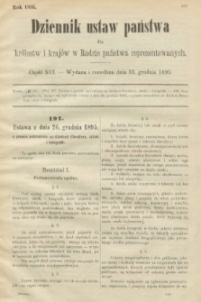 Dziennik Ustaw Państwa dla Królestw i Krajów w Radzie Państwa Reprezentowanych. 1895, cz. 91