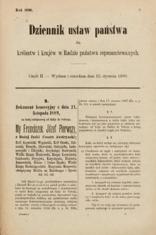 Dziennik Ustaw Państwa dla Królestw i Krajów w Radzie Państwa Reprezentowanych. 1890, cz. 2