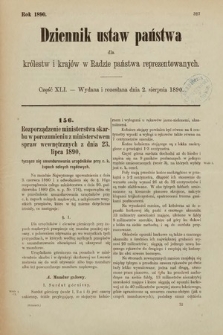 Dziennik Ustaw Państwa dla Królestw i Krajów w Radzie Państwa Reprezentowanych. 1890, cz. 41