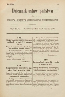 Dziennik Ustaw Państwa dla Królestw i Krajów w Radzie Państwa Reprezentowanych. 1890, cz. 47