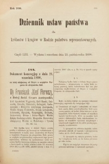 Dziennik Ustaw Państwa dla Królestw i Krajów w Radzie Państwa Reprezentowanych. 1890, cz. 53
