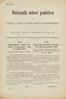 Dziennik Ustaw Państwa dla Królestw i Krajów w Radzie Państwa Reprezentowanych. 1890, cz. 62