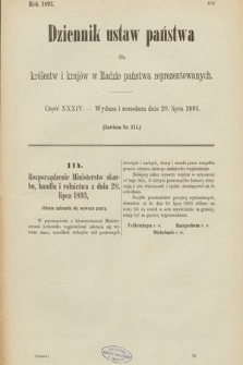 Dziennik Ustaw Państwa dla Królestw i Krajów w Radzie Państwa Reprezentowanych. 1893, cz. 34