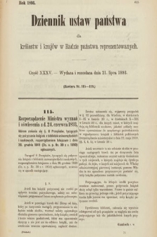 Dziennik Ustaw Państwa dla Królestw i Krajów w Radzie Państwa Reprezentowanych. 1893, cz. 35
