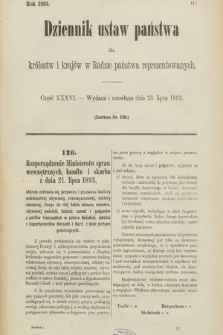 Dziennik Ustaw Państwa dla Królestw i Krajów w Radzie Państwa Reprezentowanych. 1893, cz. 36