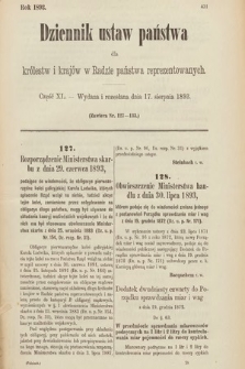 Dziennik Ustaw Państwa dla Królestw i Krajów w Radzie Państwa Reprezentowanych. 1893, cz. 40