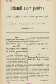 Dziennik Ustaw Państwa dla Królestw i Krajów w Radzie Państwa Reprezentowanych. 1893, cz. 54