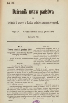 Dziennik Ustaw Państwa dla Królestw i Krajów w Radzie Państwa Reprezentowanych. 1893, cz. 55