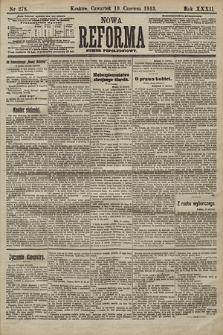 Nowa Reforma (numer popołudniowy). 1913, nr 278