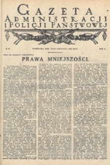 Gazeta Administracji i Policji Państwowej. 1922, nr 47