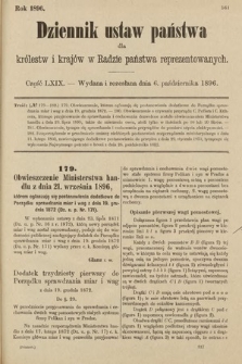 Dziennik Ustaw Państwa dla Królestw i Krajów w Radzie Państwa Reprezentowanych. 1896, cz. 69