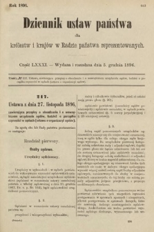 Dziennik Ustaw Państwa dla Królestw i Krajów w Radzie Państwa Reprezentowanych. 1896, cz. 81