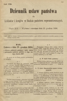 Dziennik Ustaw Państwa dla Królestw i Krajów w Radzie Państwa Reprezentowanych. 1896, cz. 91