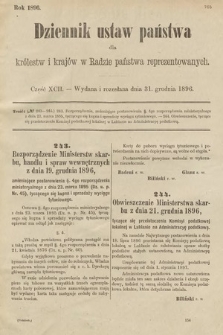 Dziennik Ustaw Państwa dla Królestw i Krajów w Radzie Państwa Reprezentowanych. 1896, cz. 92