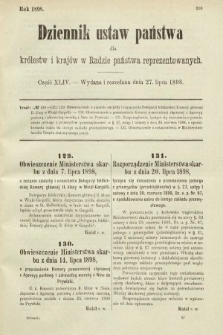 Dziennik Ustaw Państwa dla Królestw i Krajów w Radzie Państwa Reprezentowanych. 1898, cz. 44