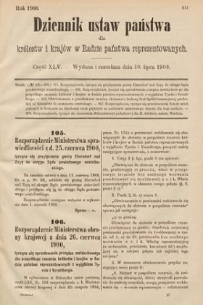 Dziennik Ustaw Państwa dla Królestw i Krajów w Radzie Państwa Reprezentowanych. 1900, cz. 45
