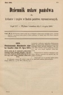 Dziennik Ustaw Państwa dla Królestw i Krajów w Radzie Państwa Reprezentowanych. 1900, cz. 55