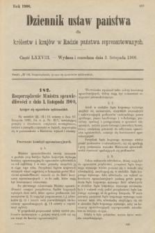 Dziennik Ustaw Państwa dla Królestw i Krajów w Radzie Państwa Reprezentowanych. 1900, cz. 78