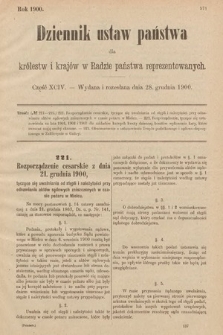 Dziennik Ustaw Państwa dla Królestw i Krajów w Radzie Państwa Reprezentowanych. 1900, cz. 94