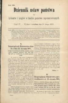 Dziennik Ustaw Państwa dla Królestw i Krajów w Radzie Państwa Reprezentowanych. 1901, cz. 4