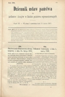 Dziennik Ustaw Państwa dla Królestw i Krajów w Radzie Państwa Reprezentowanych. 1901, cz. 11