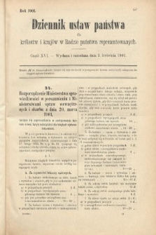 Dziennik Ustaw Państwa dla Królestw i Krajów w Radzie Państwa Reprezentowanych. 1901, cz. 16