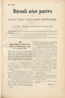 Dziennik Ustaw Państwa dla Królestw i Krajów w Radzie Państwa Reprezentowanych. 1901, cz. 19