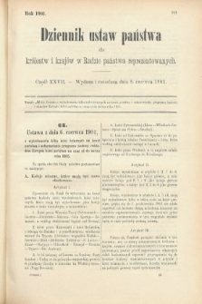 Dziennik Ustaw Państwa dla Królestw i Krajów w Radzie Państwa Reprezentowanych. 1901, cz. 27