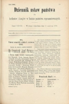 Dziennik Ustaw Państwa dla Królestw i Krajów w Radzie Państwa Reprezentowanych. 1901, cz. 28