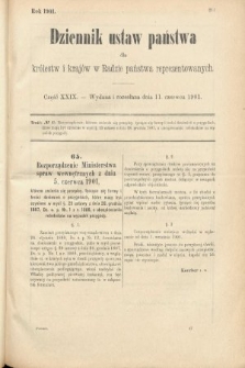 Dziennik Ustaw Państwa dla Królestw i Krajów w Radzie Państwa Reprezentowanych. 1901, cz. 29
