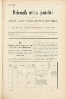 Dziennik Ustaw Państwa dla Królestw i Krajów w Radzie Państwa Reprezentowanych. 1901, cz. 33