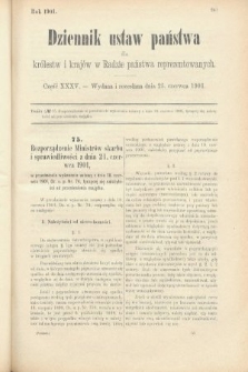 Dziennik Ustaw Państwa dla Królestw i Krajów w Radzie Państwa Reprezentowanych. 1901, cz. 35
