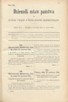 Dziennik Ustaw Państwa dla Królestw i Krajów w Radzie Państwa Reprezentowanych. 1901, cz. 41
