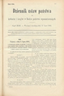 Dziennik Ustaw Państwa dla Królestw i Krajów w Radzie Państwa Reprezentowanych. 1901, cz. 43