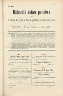 Dziennik Ustaw Państwa dla Królestw i Krajów w Radzie Państwa Reprezentowanych. 1901, cz. 44