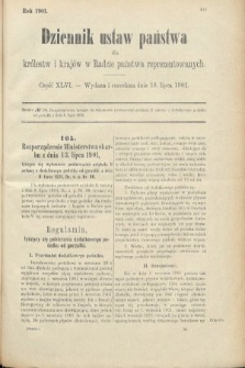 Dziennik Ustaw Państwa dla Królestw i Krajów w Radzie Państwa Reprezentowanych. 1901, cz. 46
