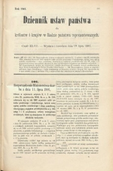 Dziennik Ustaw Państwa dla Królestw i Krajów w Radzie Państwa Reprezentowanych. 1901, cz. 47