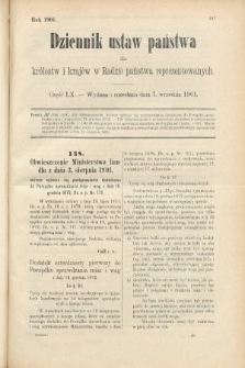 Dziennik Ustaw Państwa dla Królestw i Krajów w Radzie Państwa Reprezentowanych. 1901, cz. 60
