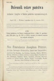 Dziennik Ustaw Państwa dla Królestw i Krajów w Radzie Państwa Reprezentowanych. 1901, cz. 61