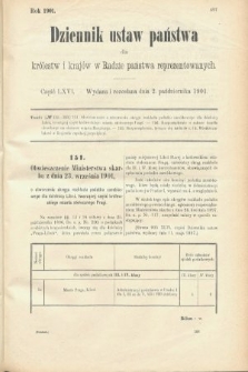 Dziennik Ustaw Państwa dla Królestw i Krajów w Radzie Państwa Reprezentowanych. 1901, cz. 66